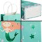 24 Pack Mermaid Gift Bags with Handles for Mermaid Birthday Decorations, Goodies, Treats (5.3 x 3.2 x 9 In Under The Sea Party Bags)